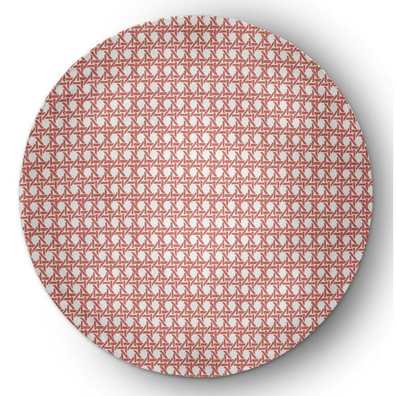 Simply Daisy 5' round Coral Rattan Geometric Rug
