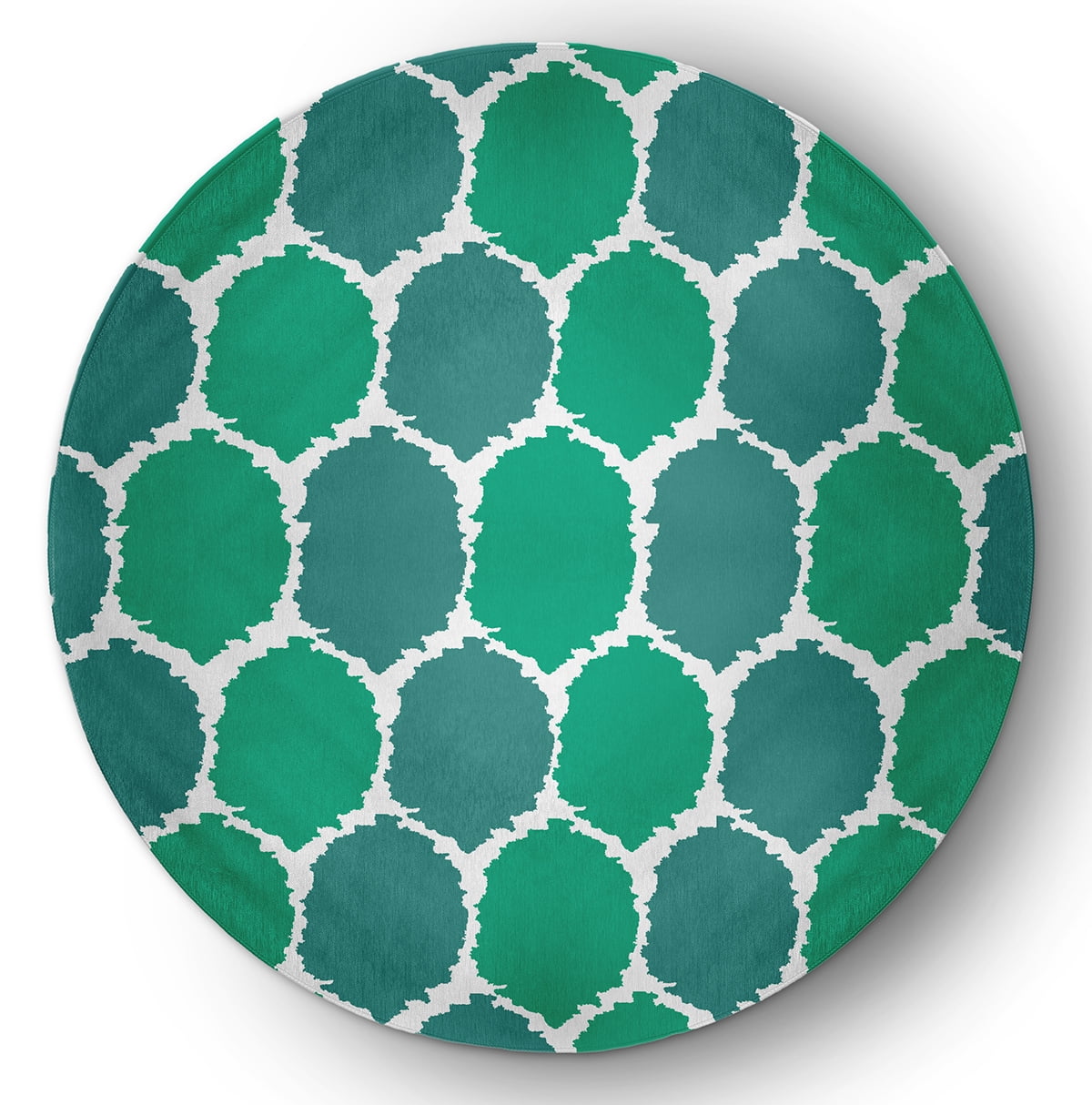Simply Daisy 5' round Desert Turquoise GeometricIndoor/outdoor Rug