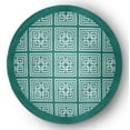 thumbnail image 1 of Simply Daisy 5' round Desert Turquoise Greek New Key Indoor/outdoor Rug, 1 of 5