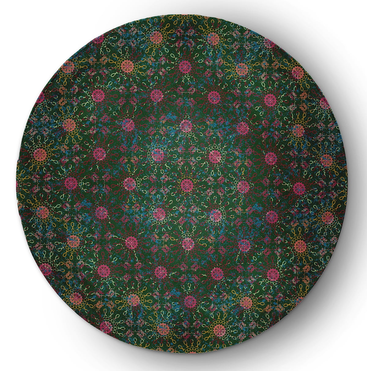Simply Daisy 5' round Forest Layered Sun Tile Indoor/outdoor Rug