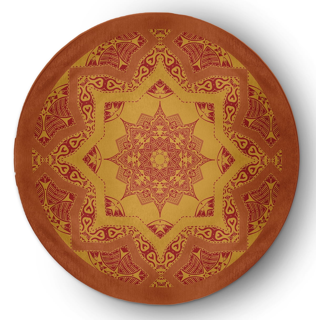 Simply Daisy 5' round Nutmeg Shawl Indoor/outdoor Rug