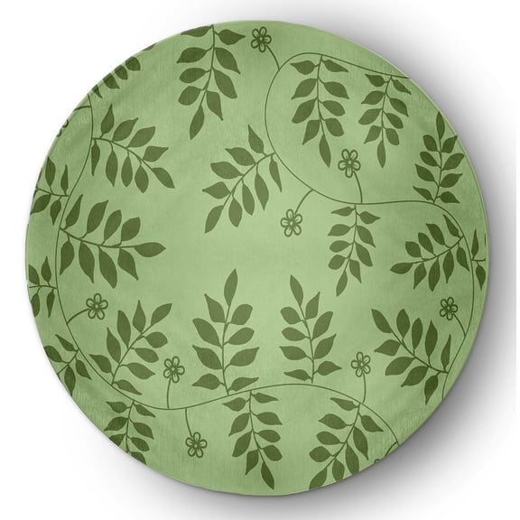 Simply Daisy 5' round Scallion Fern FrondsIndoor/outdoor Rug
