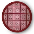 thumbnail image 1 of Simply Daisy 5' round Sporty Red Greek New Key Rug, 1 of 5