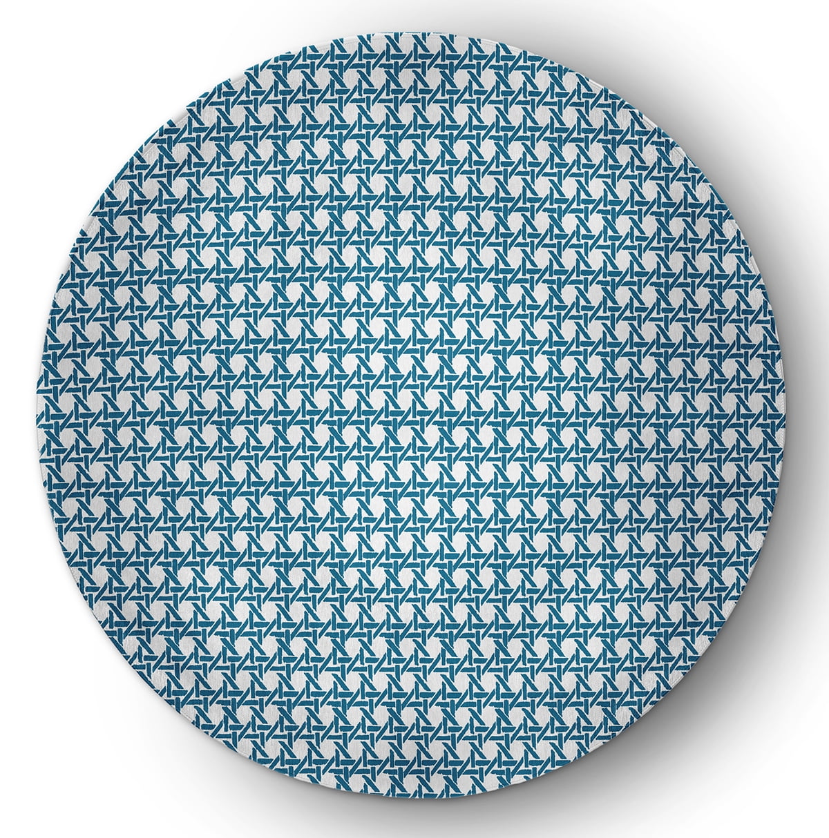 Simply Daisy 5' round Unreal Teal Rattan GeometricIndoor/outdoor Rug