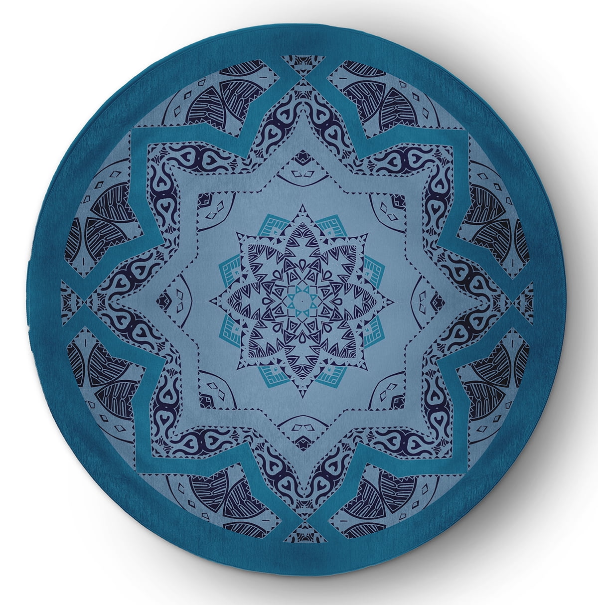 Simply Daisy 5' round Unreal Teal Shawl Indoor/outdoor Rug