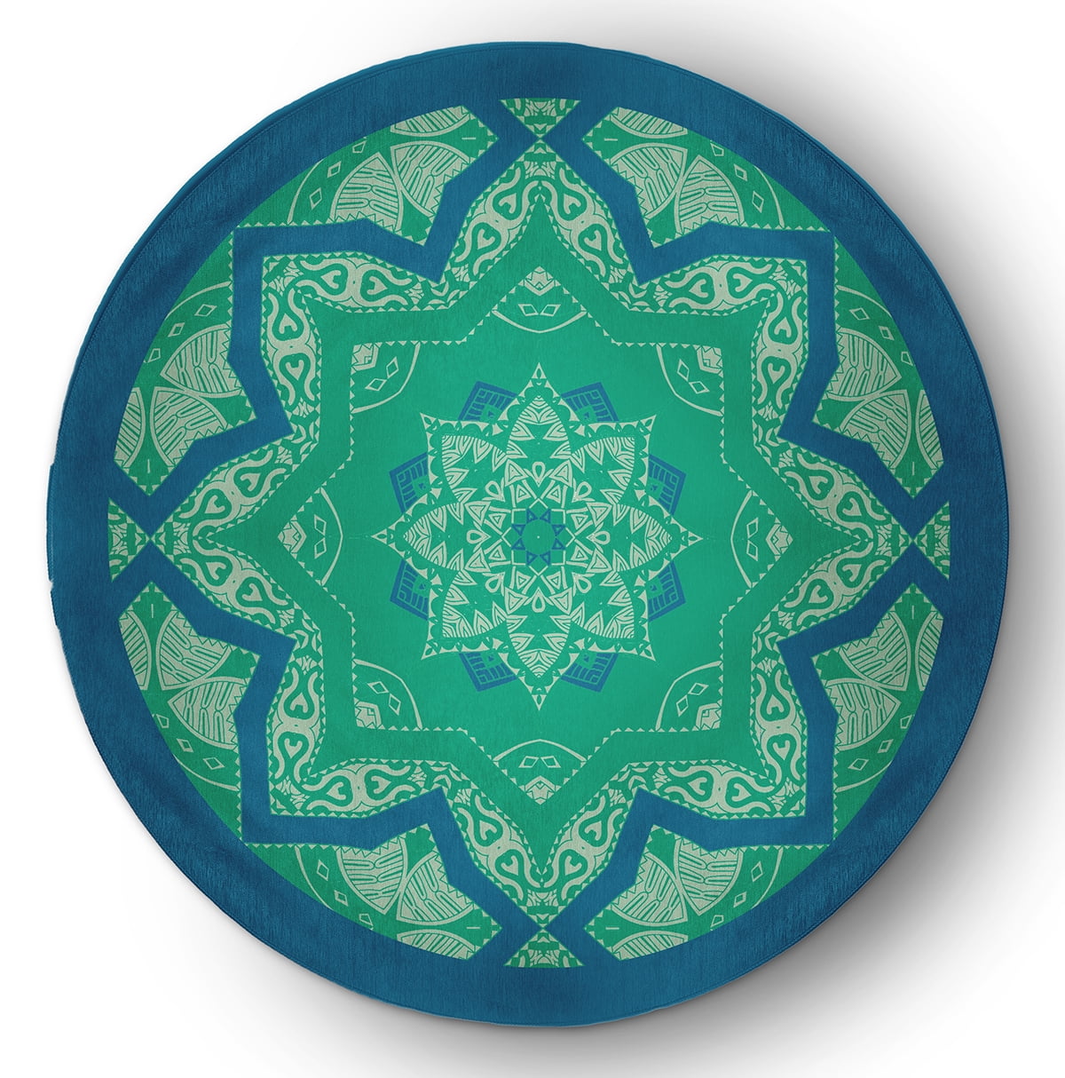 Simply Daisy 5' round Unreal Teal Shawl Indoor/outdoor Rug