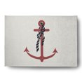thumbnail image 1 of Simply Daisy 5' x 7' Anchor and Rope Nautical Chenille Rug, Ligonberry Red, 1 of 4