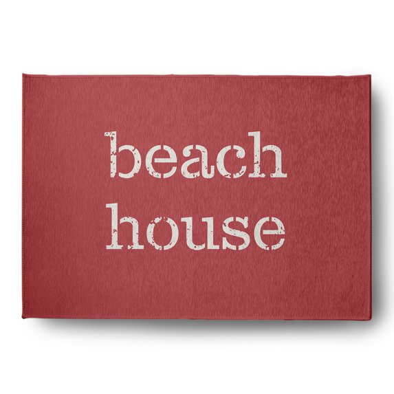 Simply Daisy 5' x 7' Beach House Nautical Chenille Rug, Ligonberry Red