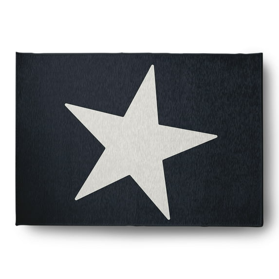 Simply Daisy 5' x 7' Big Star Chenille Rug, Shark Blue and White