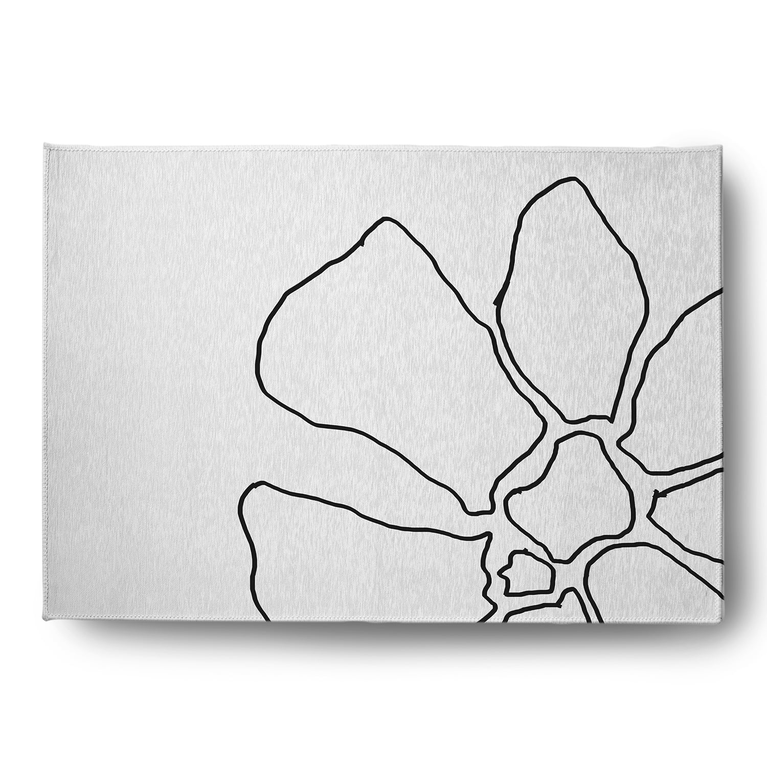 Simply Daisy 5' x 7' Black/White Petal Lines Spring Chenille Indoor/Outdoor Rug