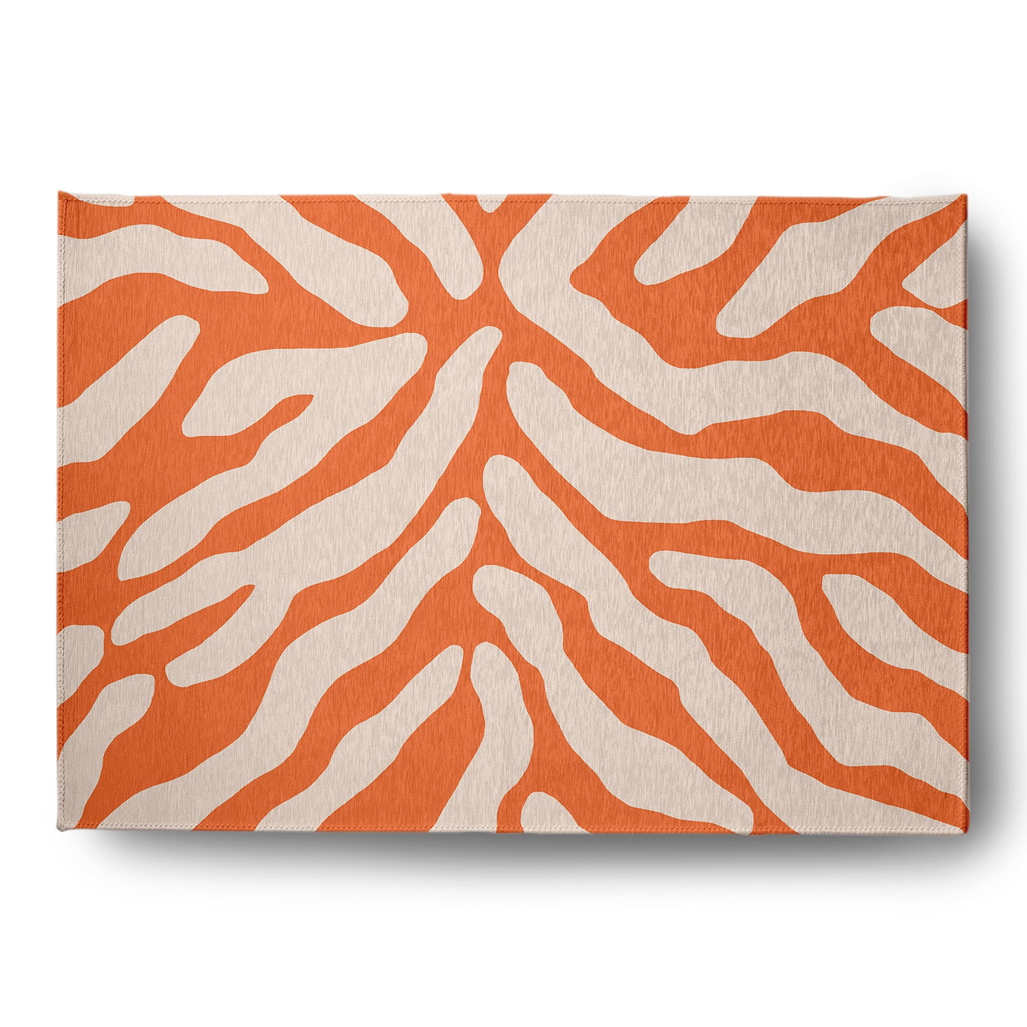 Simply Daisy 5' x 7' Blood Orange Animal Stripe Spring Chenille Indoor/Outdoor Rug