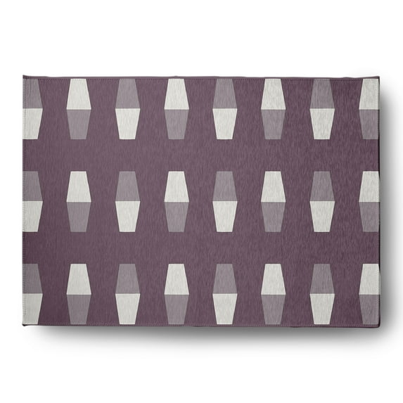 Simply Daisy 5' x 7' Bowling Pins Nautical Chenille Rug, Dusty Purple
