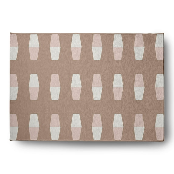 Simply Daisy 5' x 7' Bowling Pins Nautical Chenille Rug, Mauve