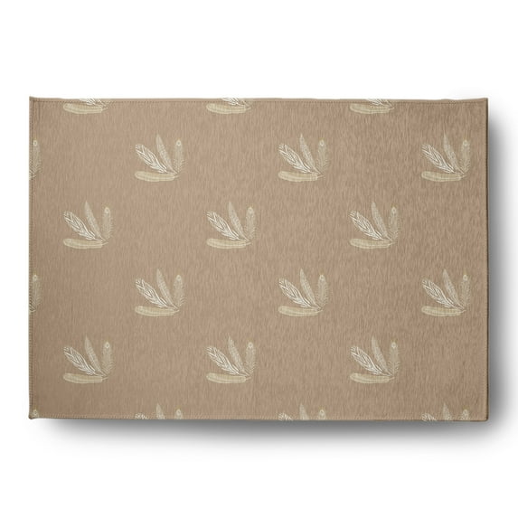 Simply Daisy 5' x 7' Brown Feather Pattern Spring Chenille Indoor/Outdoor Rug