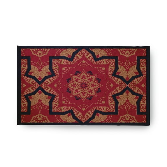 Simply Daisy 5' x 7' Caramel Rattan Geometric Indoor/outdoor Rug