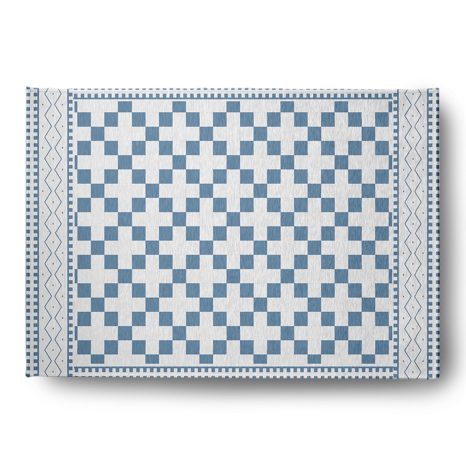 Simply Daisy 5' x 7' Chambray Cross and Squares Indoor/outdoor Rug