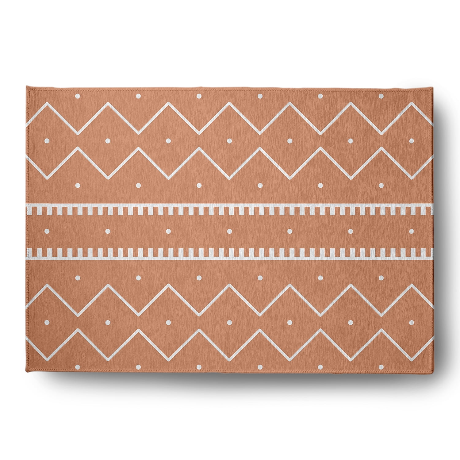 Simply Daisy 5' x 7' Coral Mudcloth Chenille Indoor/Outdoor Rug