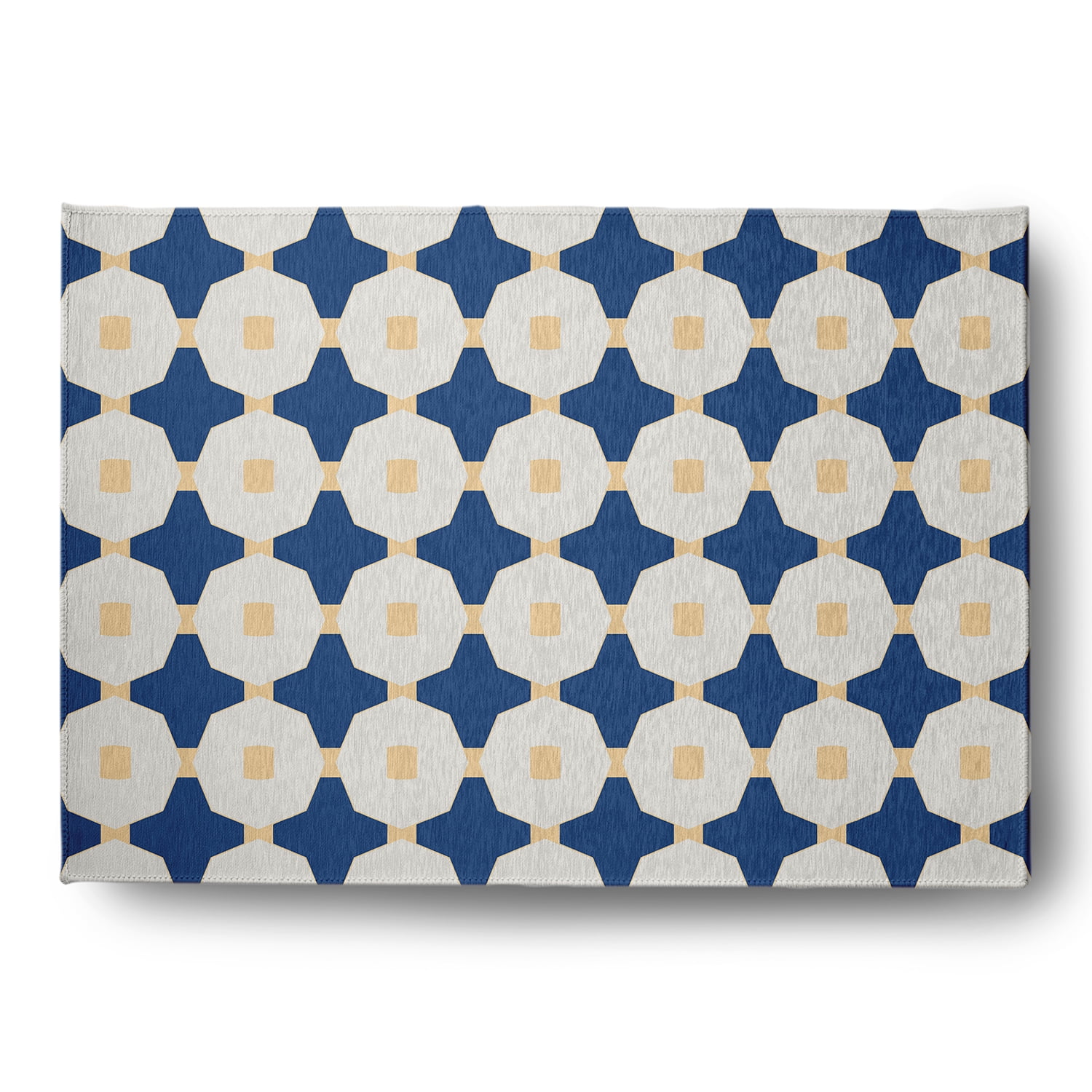 Simply Daisy 5' x 7' Dark Cobalt Blue Button Up Spring Chenille Indoor/Outdoor Rug