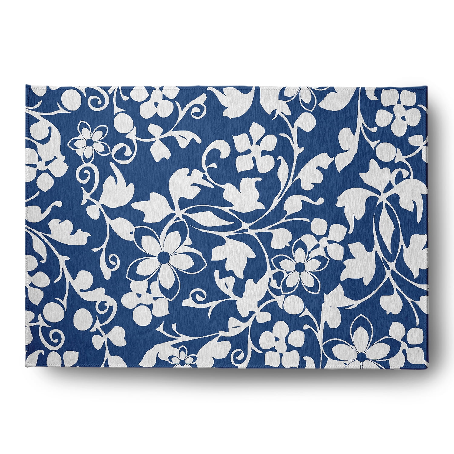 Simply Daisy 5' x 7' Dark Cobalt Blue Evelyn Spring Chenille Indoor/Outdoor Rug