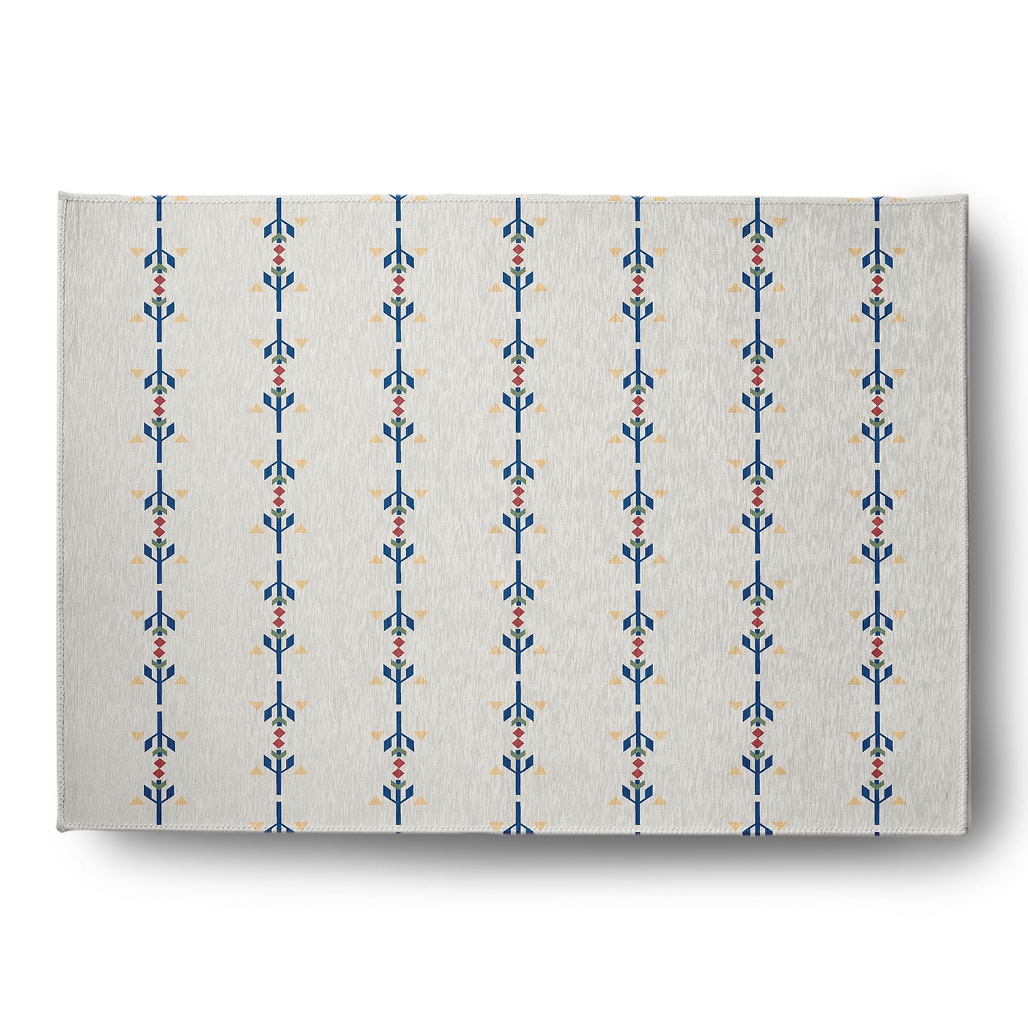 Simply Daisy 5' x 7' Dark Cobalt Blue Jodhpur Stripe Spring Chenille Indoor/Outdoor Rug