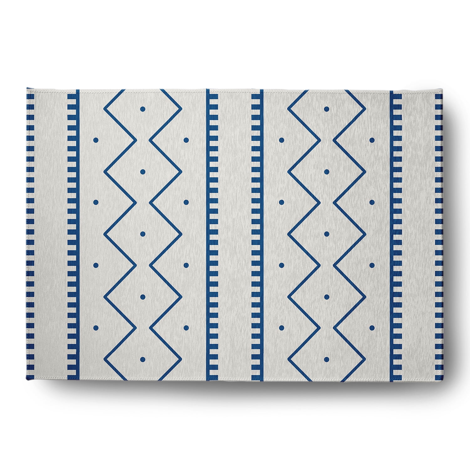 Simply Daisy 5' x 7' Dark Cobalt Blue Mudcloth Spring Chenille Indoor ...