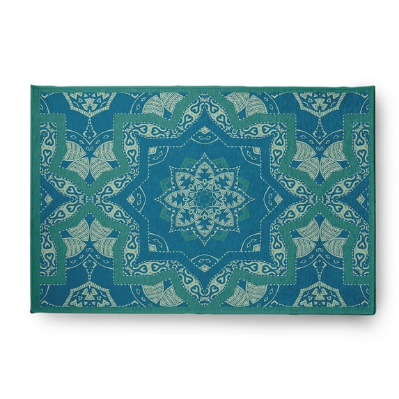 Simply Daisy 5' x 7' Desert Turquoise Geometric Indoor/outdoor Rug