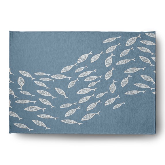 Simply Daisy 5' x 7' Escuela Nautical Chenille Rug, Dusty Smoke