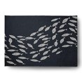 thumbnail image 1 of Simply Daisy 5' x 7' Escuela Nautical Chenille Rug, Shark Blue and White, 1 of 4