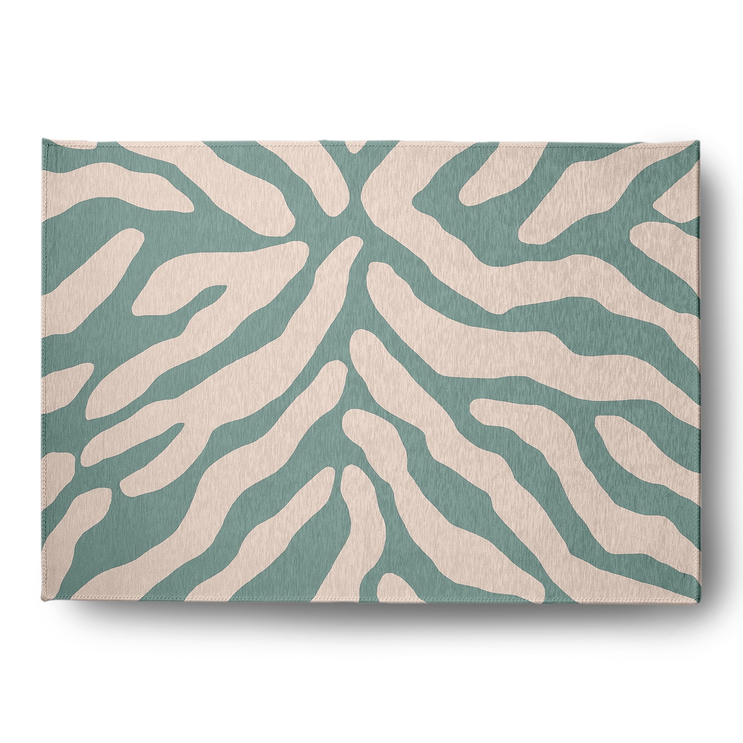 Simply Daisy 5' x 7' Eucalyptus Animal Stripe Spring Chenille Indoor/Outdoor Rug