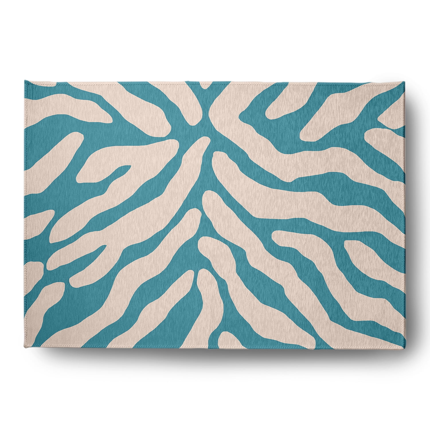 Simply Daisy 5' x 7' Explorer Blue Animal Stripe Spring Chenille Indoor/Outdoor Rug