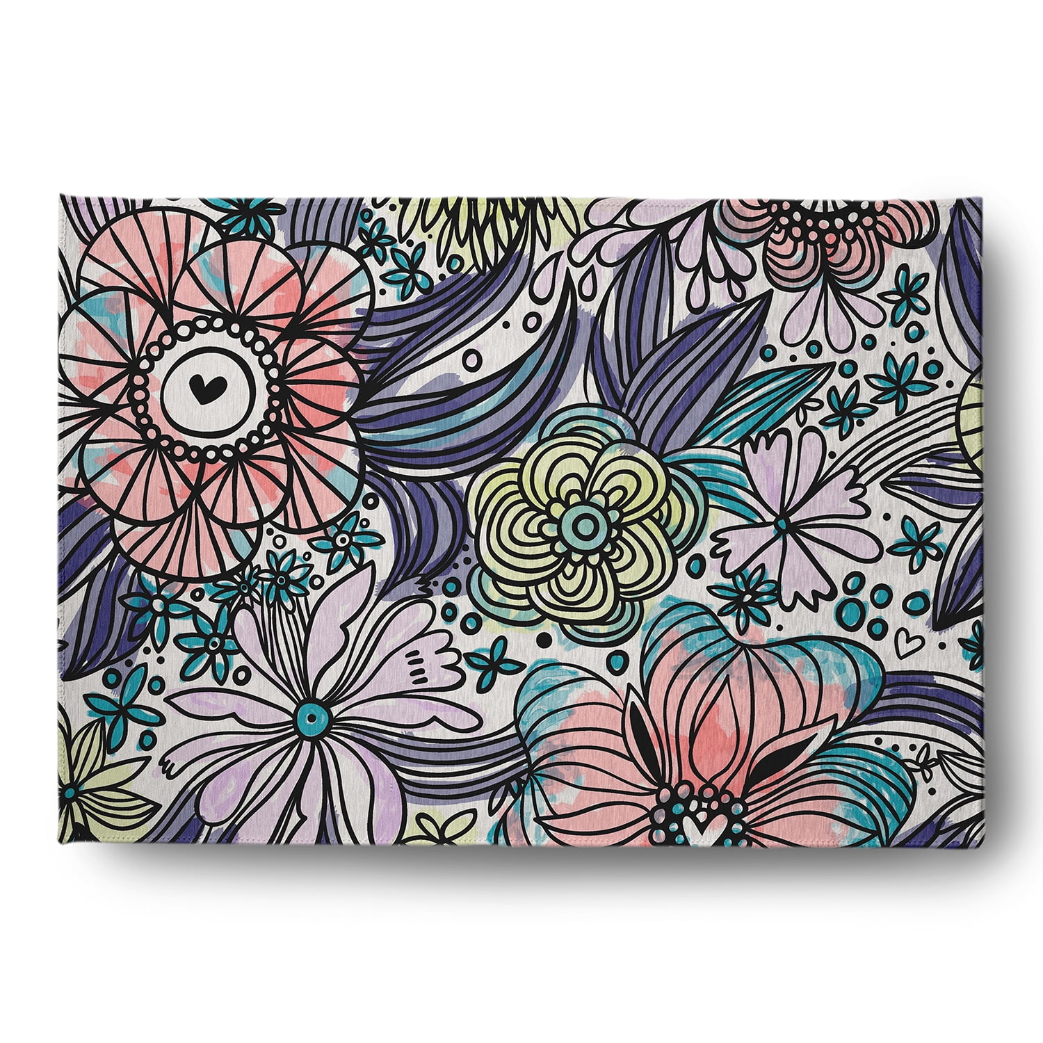 Simply Daisy 5' x 7' Explorer Blue Flower Melange Spring Chenille Indoor/Outdoor Rug