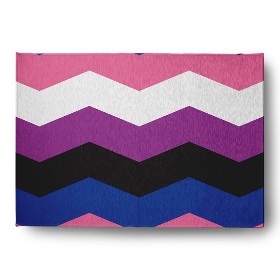 Simply Daisy 5' x 7' Genderfluid Chevron Genderfluid Chevron Chenille Indoor/Outdoor Rug