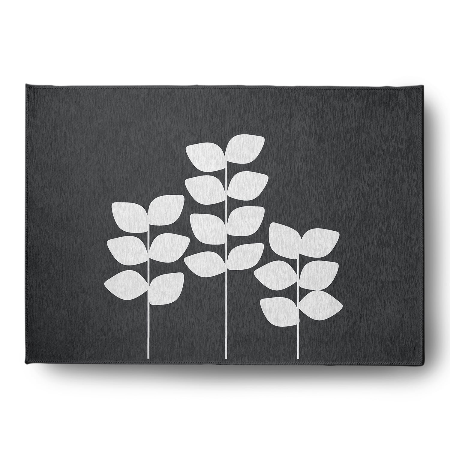 Simply Daisy 5' x 7' Gray Simple Stems Spring Chenille Indoor/Outdoor Rug