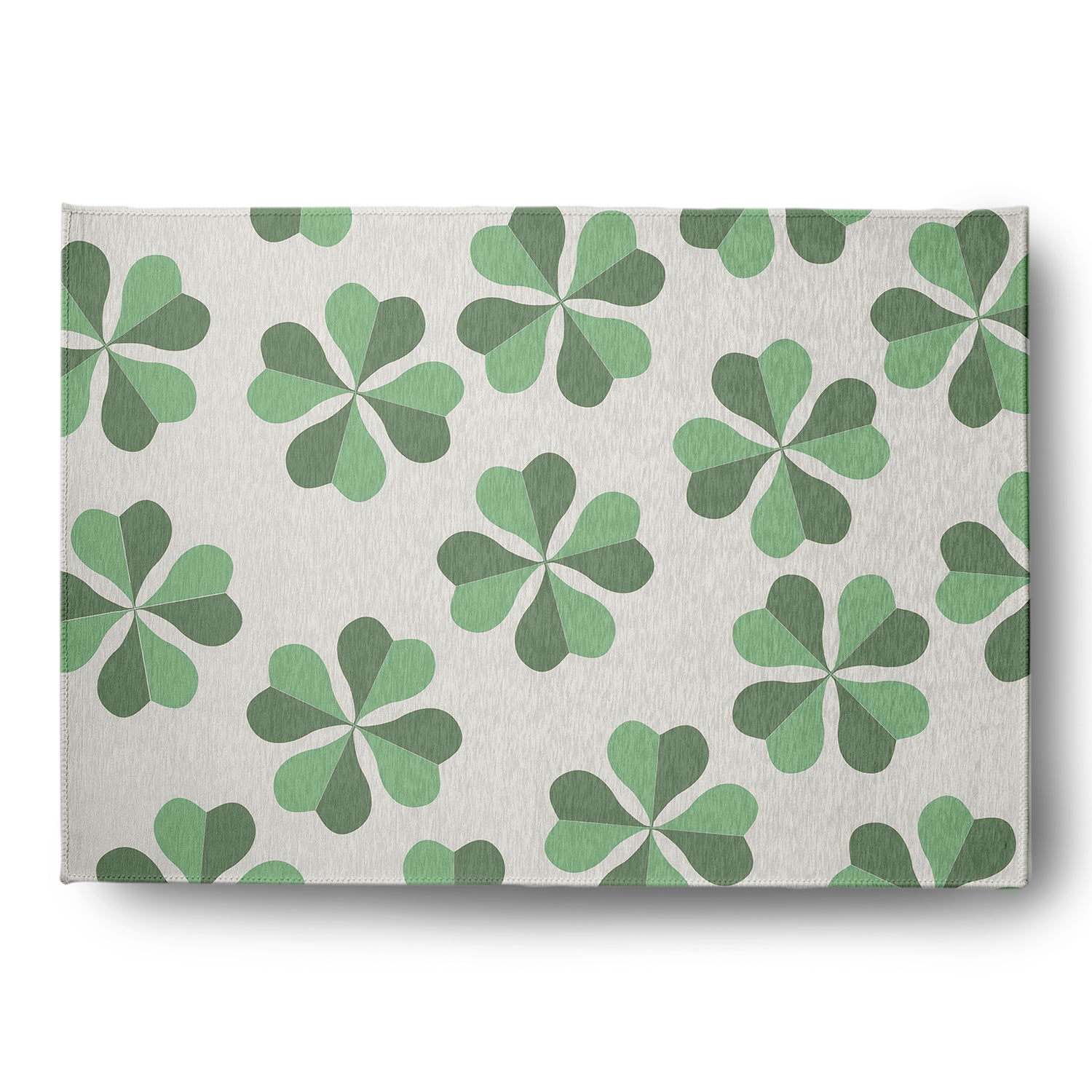 Simply Daisy 5' x 7' Laurel Tree Green Lucky Patch St. Patrick's Day Chenille Indoor/Outdoor Rug