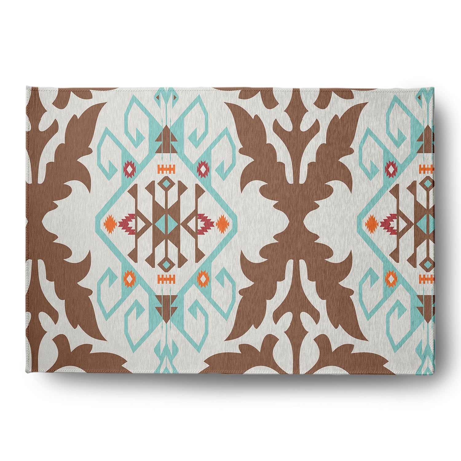 Simply Daisy 5' x 7' Light Blue Bombay Medallion Spring Chenille Indoor/Outdoor Rug
