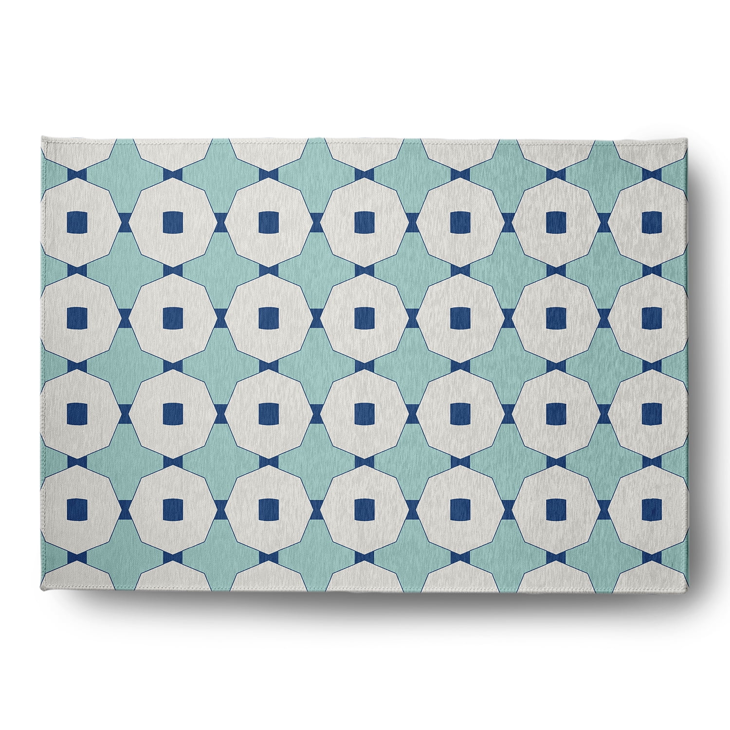 Simply Daisy 5' x 7' Light Blue Button Up Spring Chenille Indoor/Outdoor Rug