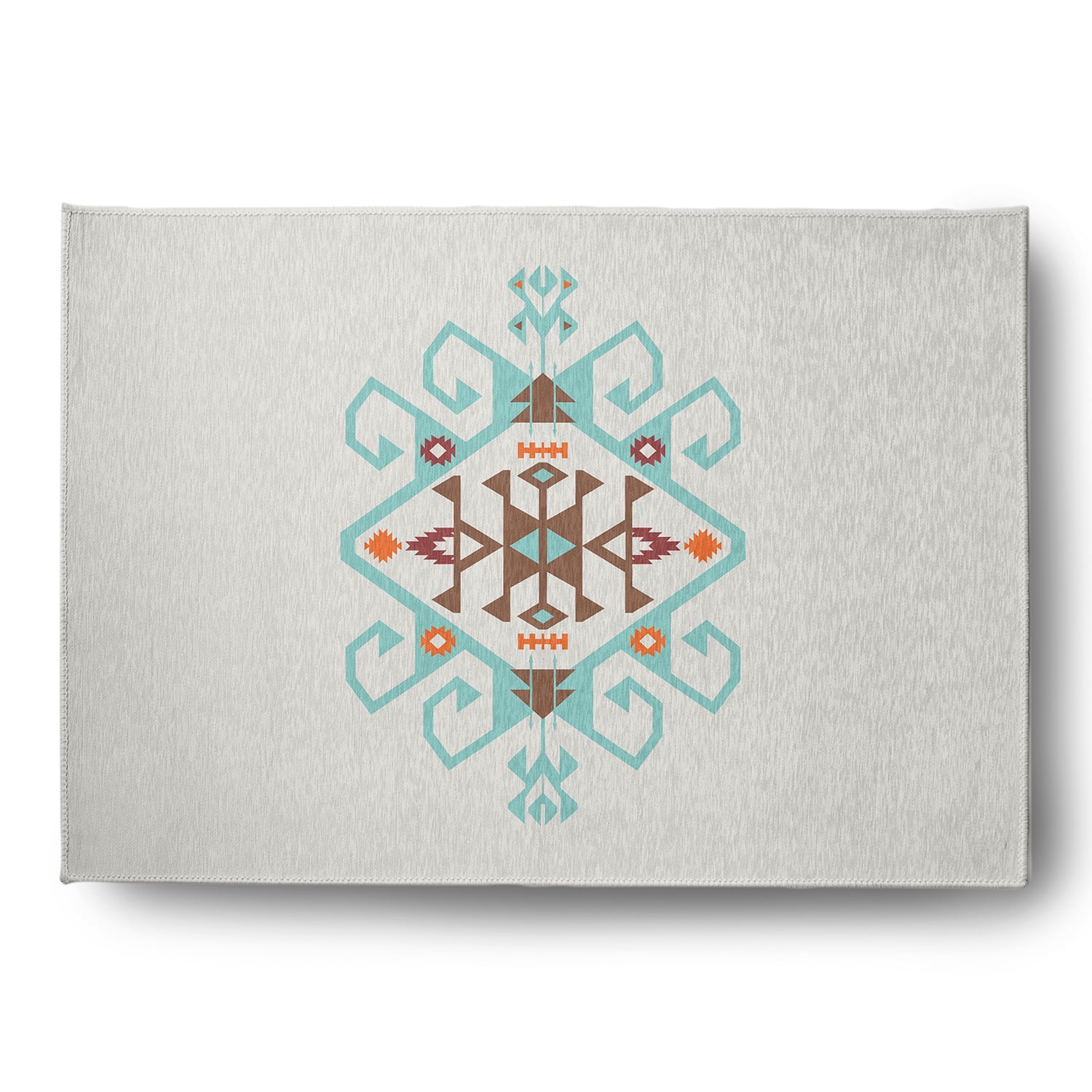 Simply Daisy 5' x 7' Light Blue Southwest Medallion Spring Chenille Indoor/Outdoor Rug