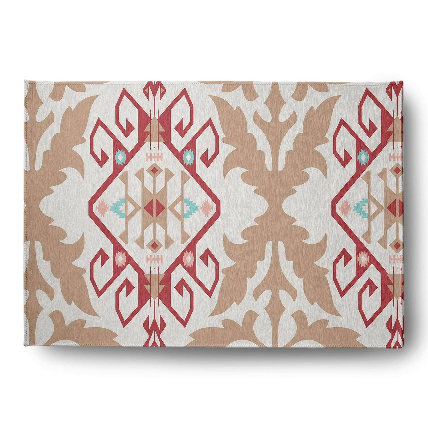 Simply Daisy 5' x 7' Ligonberry Red Bombay Medallion Spring Chenille Indoor/Outdoor Rug