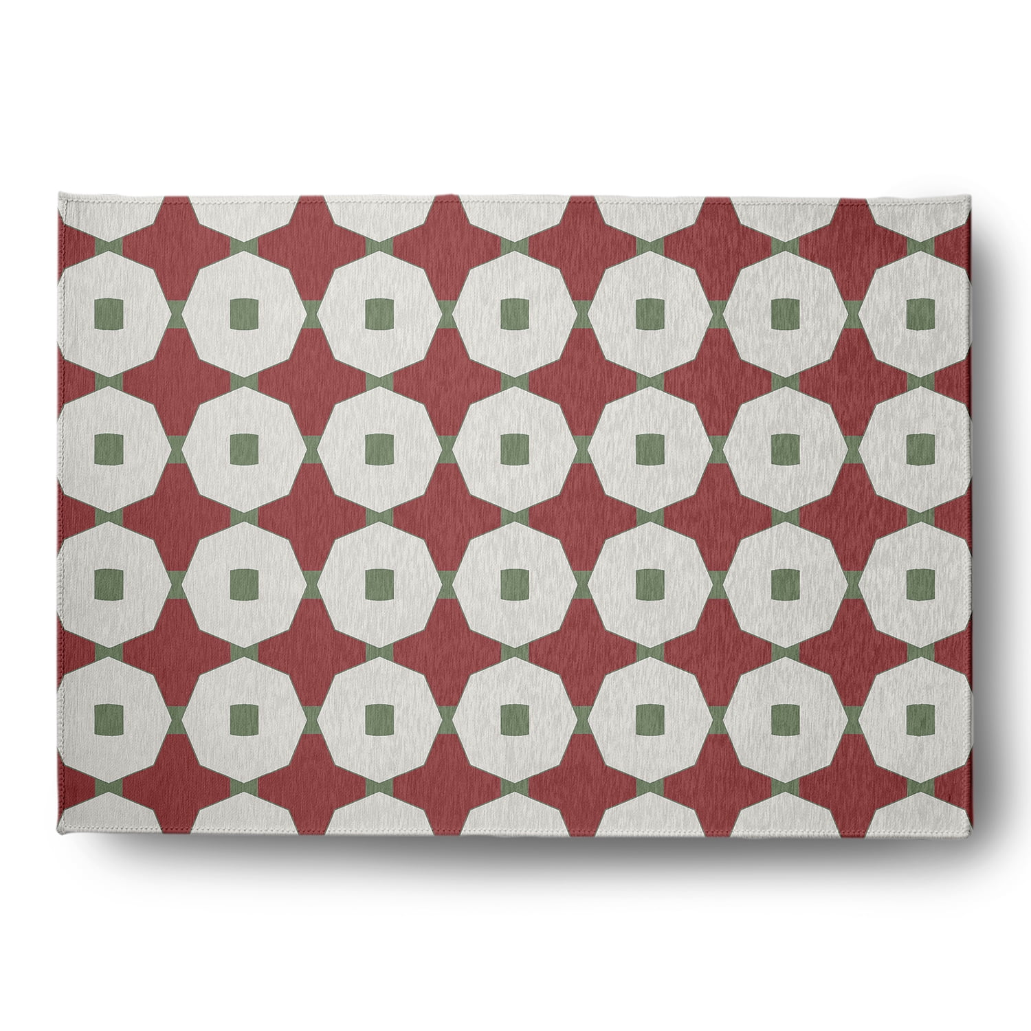 Simply Daisy 5' x 7' Ligonberry Red Button Up Spring Chenille Indoor/Outdoor Rug