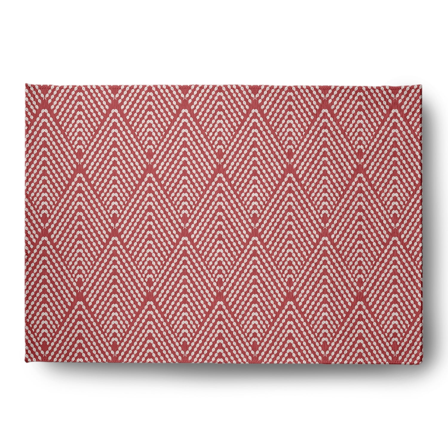 Simply Daisy 5' x 7' Ligonberry Red Lifeflor Diamond Spring Chenille Indoor/Outdoor Rug