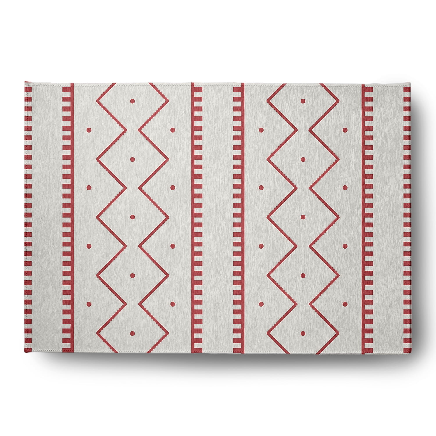 Simply Daisy 5' x 7' Ligonberry Red Mudcloth Spring Chenille Indoor/Outdoor Rug