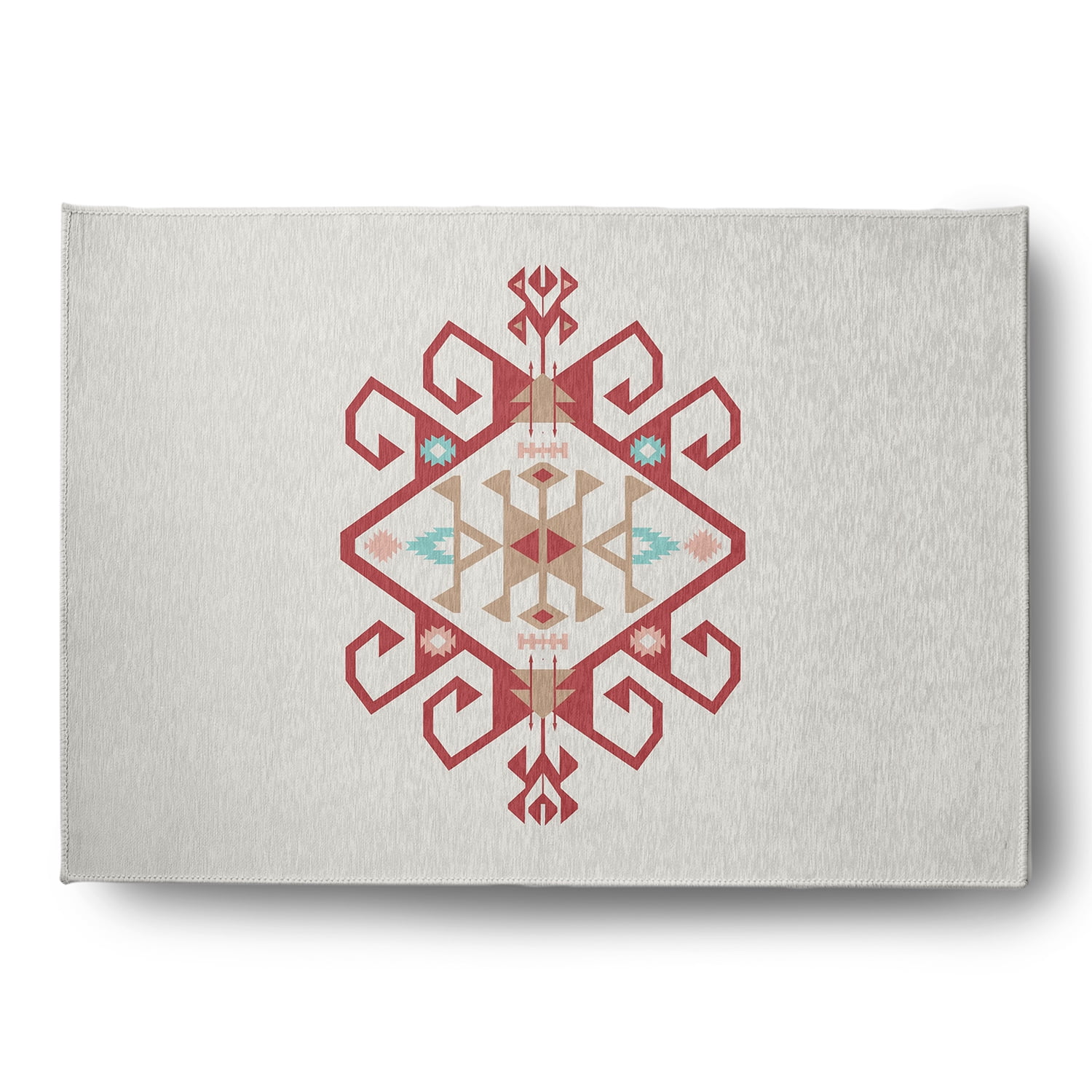 Simply Daisy 5' x 7' Ligonberry Red Southwest Medallion Spring Chenille Indoor/Outdoor Rug