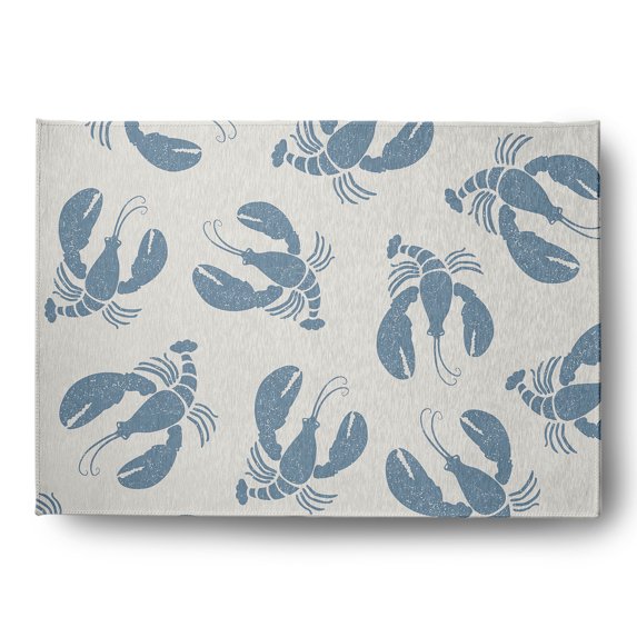 Simply Daisy 5' x 7' Lobster Fest Nautical Chenille Rug, Dusty Smoke