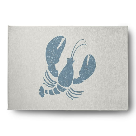 Simply Daisy 5' x 7' Lobster Nautical Chenille Rug, Dusty Smoke and White