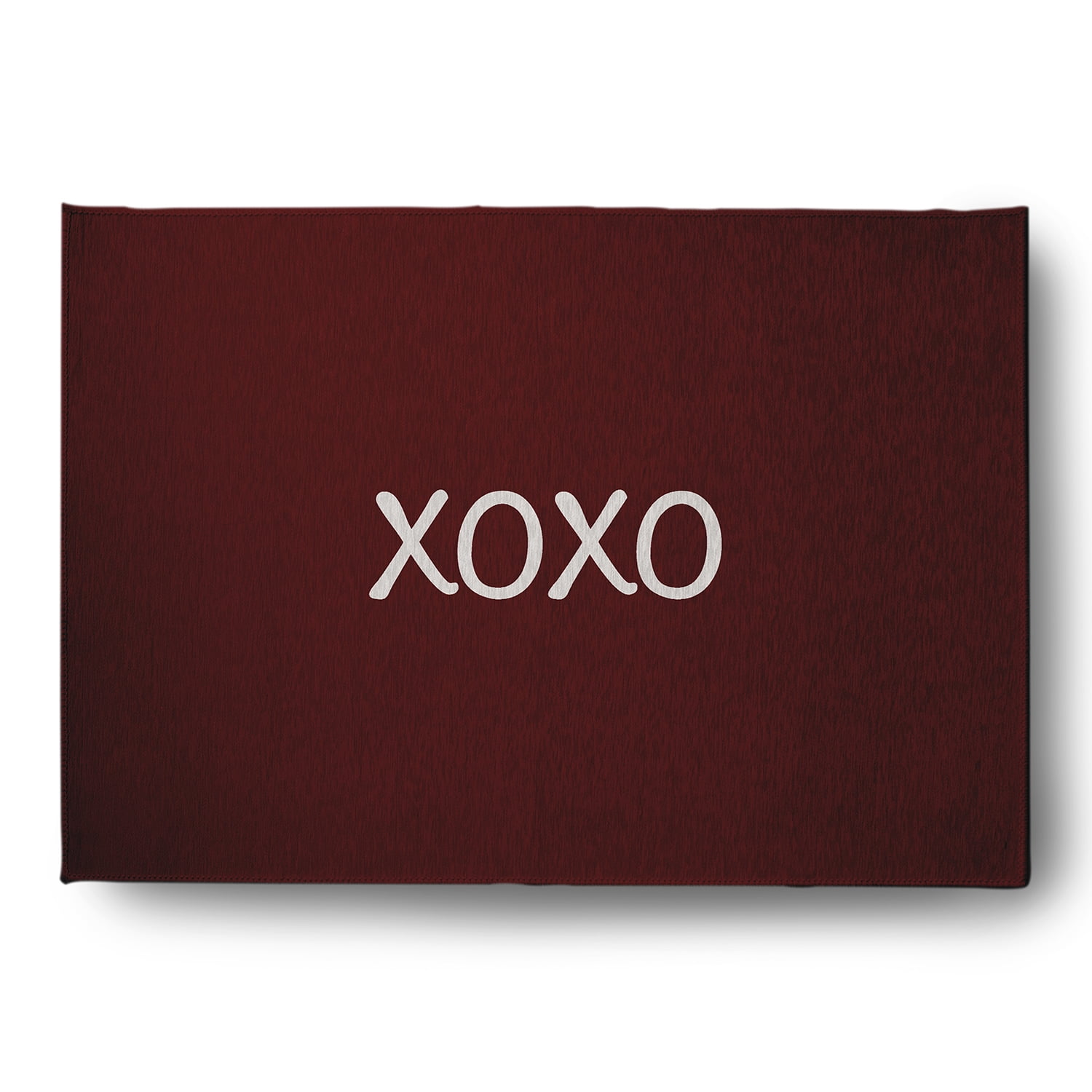 Simply Daisy 5' x 7' Maroon XOXO Valentines Chenille Indoor/Outdoor Rug