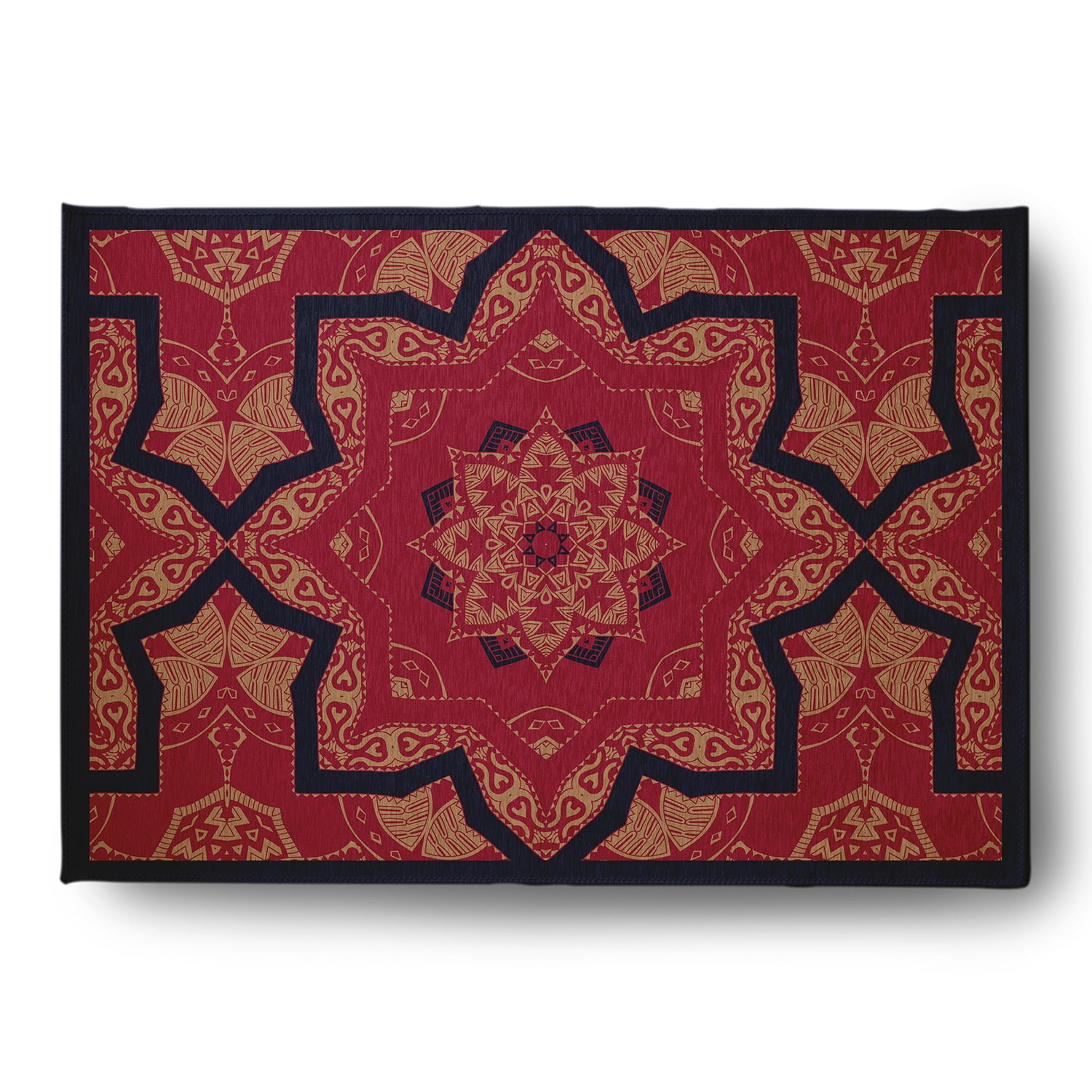Simply Daisy 5' x 7' Navy Shawl Indoor/outdoor Rug