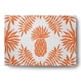 thumbnail image 1 of Simply Daisy 5' x 7' Orange Pineapple Leaves Spring Chenille Indoor/Outdoor Rug, 1 of 4