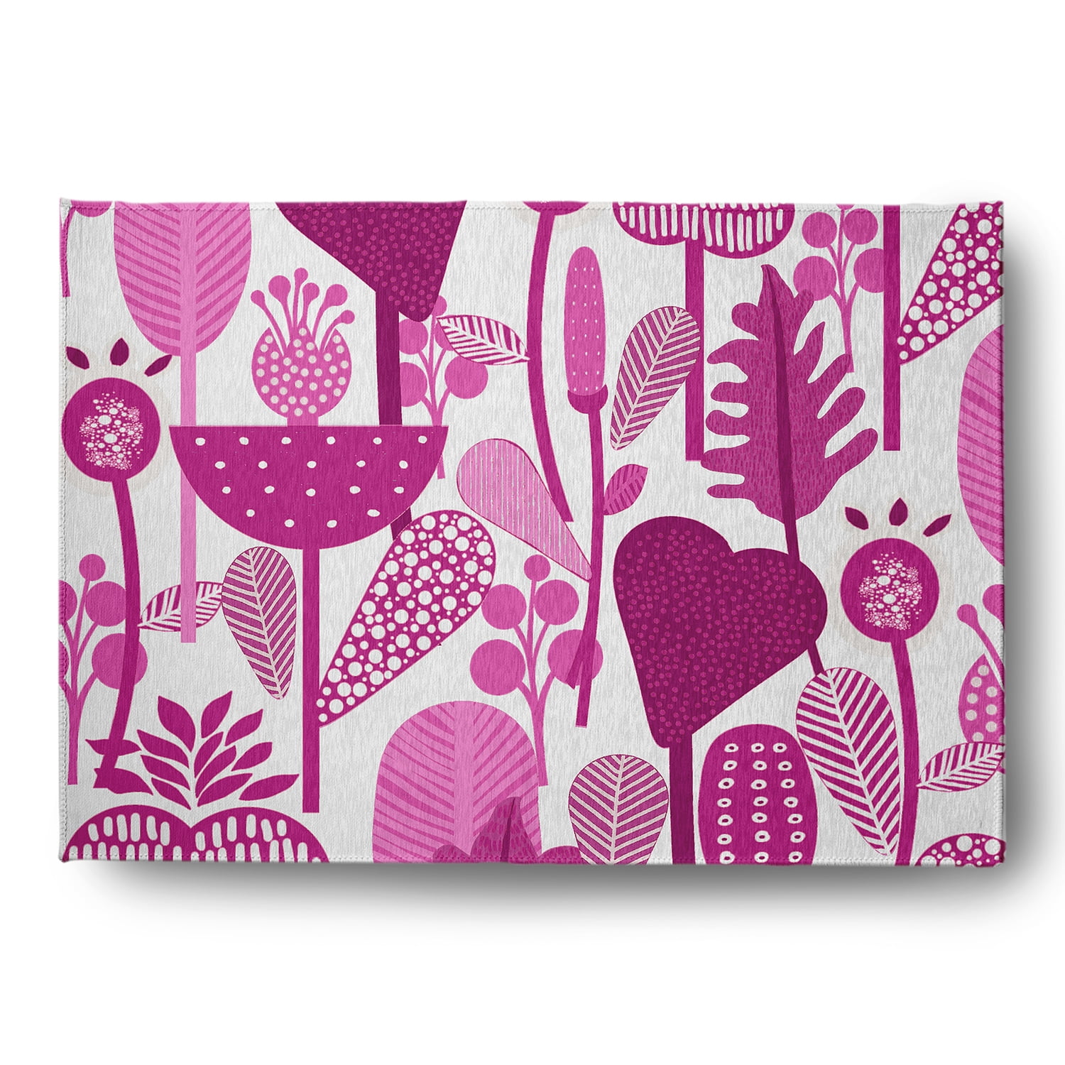 Simply Daisy 5' x 7' Orchid Flower Forest Spring Chenille Indoor/Outdoor Rug