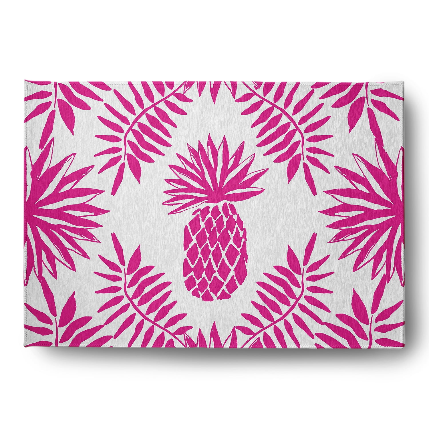 Simply Daisy 5' x 7' Orchid Pineapple Leaves Spring Chenille Indoor/Outdoor Rug