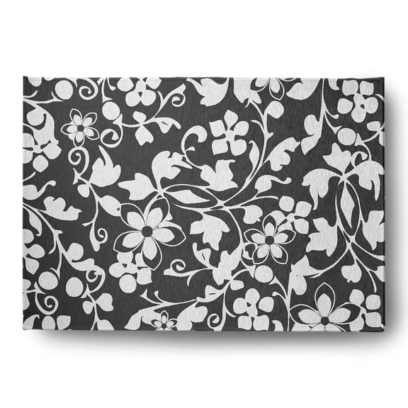 Simply Daisy 5' x 7' Pepper Evelyn Spring Chenille Indoor/Outdoor Rug